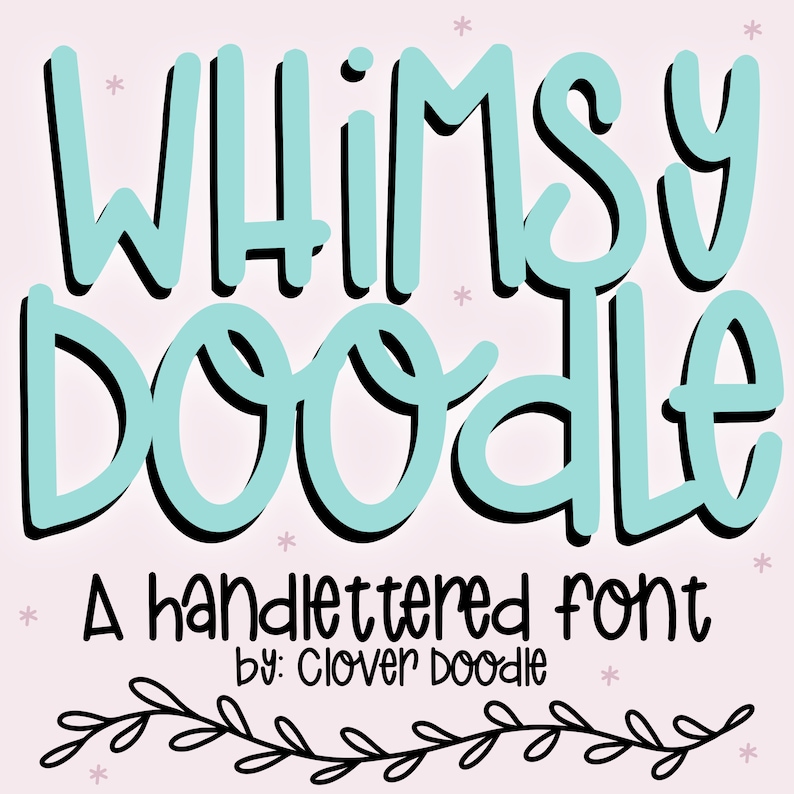 Whimsy Doodle OTF Hand-lettered Font - CD - Digital Download for ...