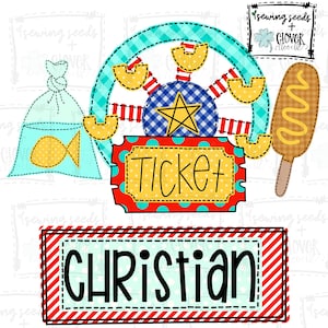 Ferris Wheel Fair Trio- Boy- SS+CD - Faux Applique PNG, Digital Download for sublimation and printables