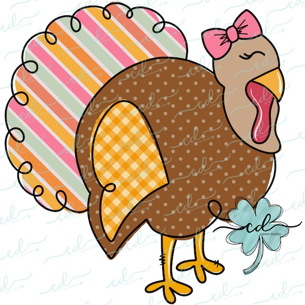 Tessa Turkey- CD - PNG, Digital Download for sublimation and printables