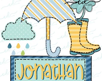 Spring Rainy Day Trio- Boy - CD - PNG, Digital Download for sublimation and printables