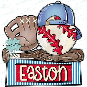 Boy's Baseball Trio W/Ball Cap + Nameplate- CD - PNG, Digital Download for sublimation and printables