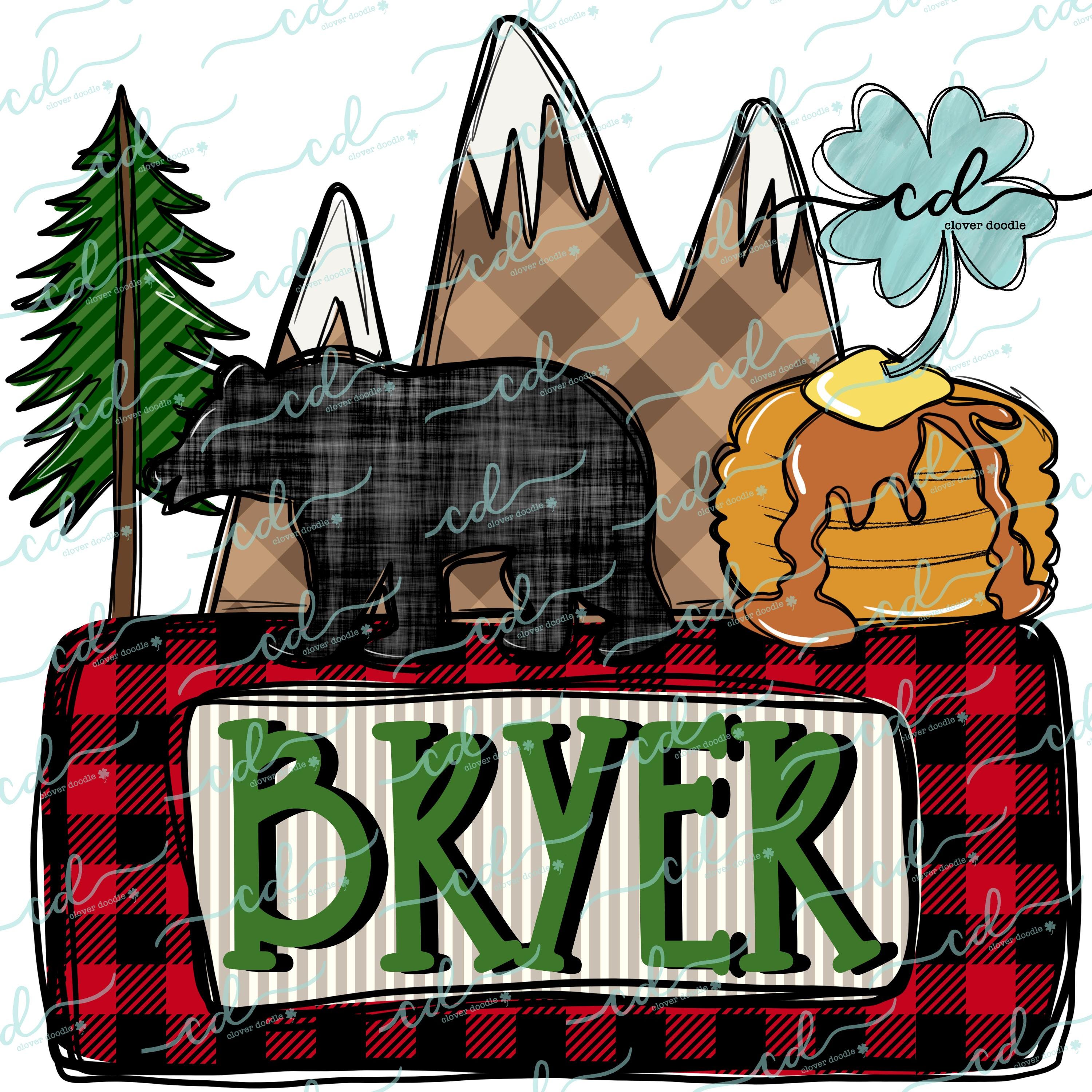 Smoky Mountain Doodle Scene W/ Nameplate- Boy- CD - PNG, Digital Download for sublimation and printables