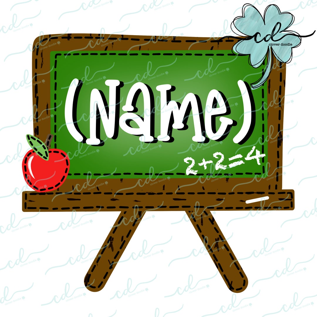 School Chalkboard Unisex Design CD Faux Applique PNG, Digital Download
