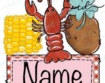 Crawfish Boil Trio- Pink -  CD - PNG, Digital Download for sublimation and printables