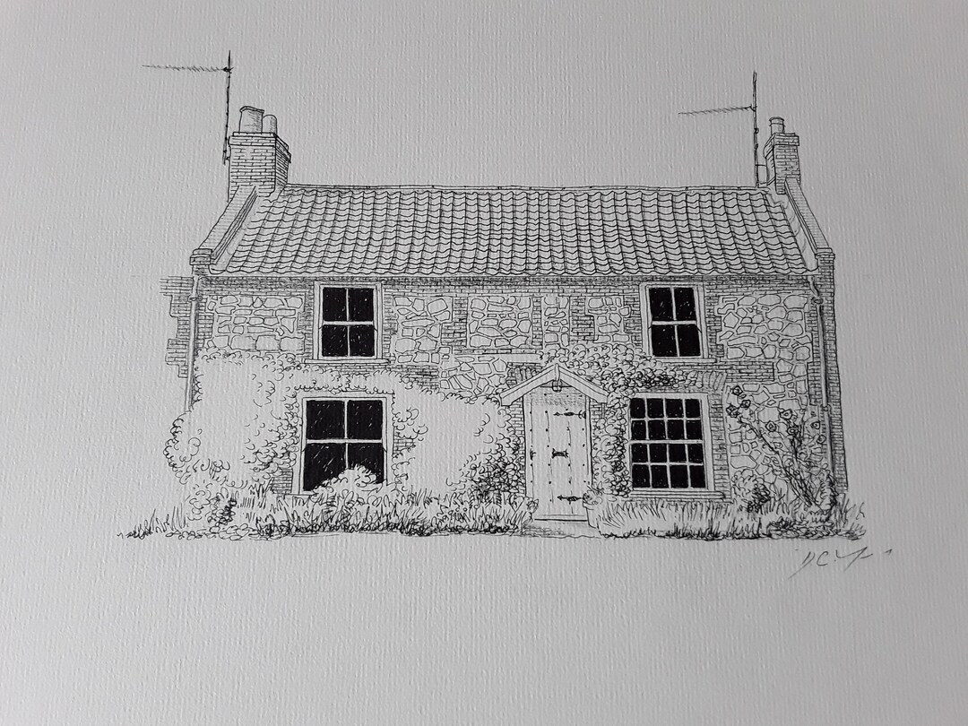 Bespoke Pen and Ink Drawing of Your Home, Custom Handdrawn Illustration Etsy UK