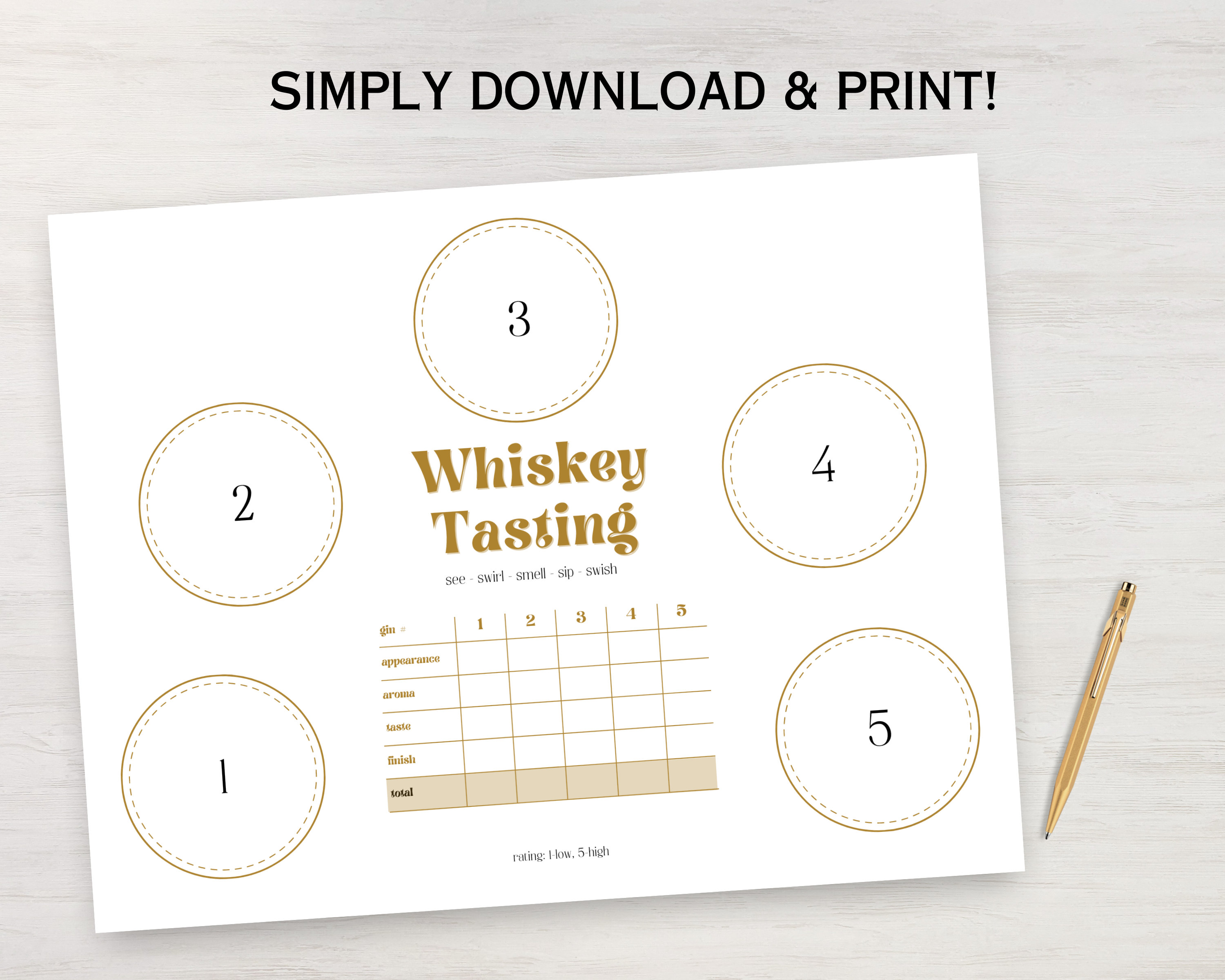Whiskey Tasting Sheet, Whiskey Tasting Placemat, Whiskey Tasting Card ...