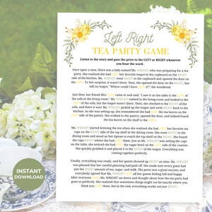 Printable Tea Party Game, Pass the Prize Tea Party Game, Tea Party Ideas, Fun Tea Party Game, Afternoon Tea Activity