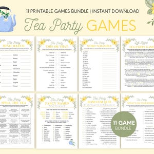 Tea Party Games Bundle Printable, Adult Tea Party Games, Tea Party Icebreaker Games, Garden Party Game, Afternoon Tea Activity