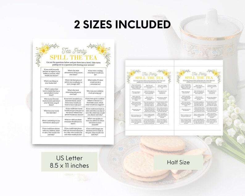 Tea Party Icebreaker Game, Spill the Tea Party Game, Afternoon Tea Game ...