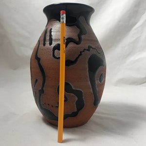 unique black designed stoneware vase of various shapes When messaged I will send a photo of what I have on hand in this approximate size image 2