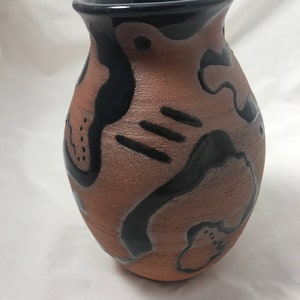 unique black designed stoneware vase of various shapes When messaged I will send a photo of what I have on hand in this approximate size image 3