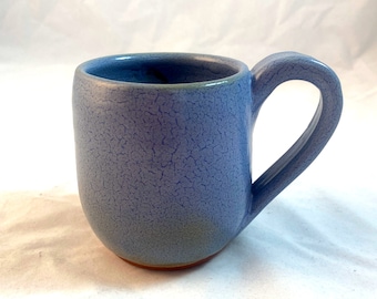 Hand thrown frosted light blue  stoneware cup