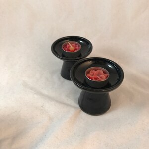 Gloss black tea light candle holders