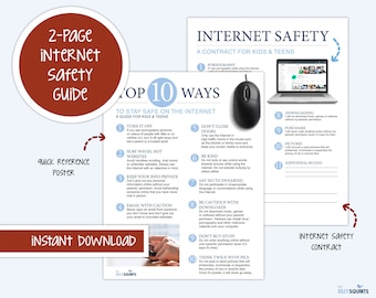 Internet Sicherheit Poster & Vertrag für Kinder (Digitaler Download)