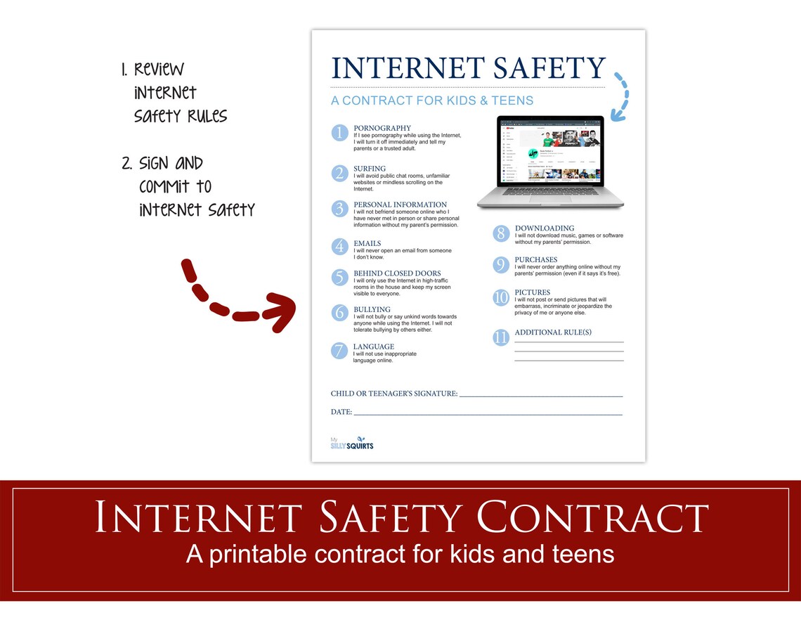 Safety Poster, Safety Contract, Online Safety
