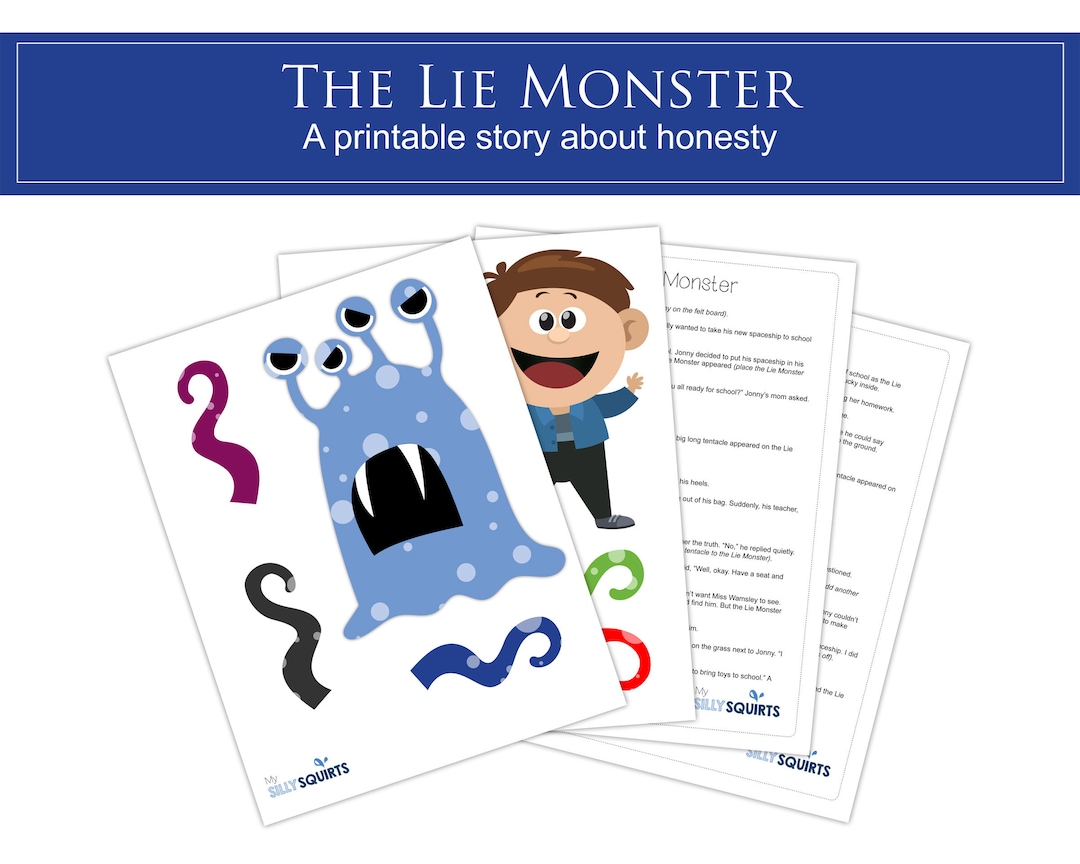 The Lie Monster: Printable Story to Teach Kids About Honesty - Etsy