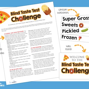 Taste Test Challenge Game, Blindfold Food Tasting, Fear Factor,  party games, birthday games, teenagers, Halloween games, LDS Youth activity