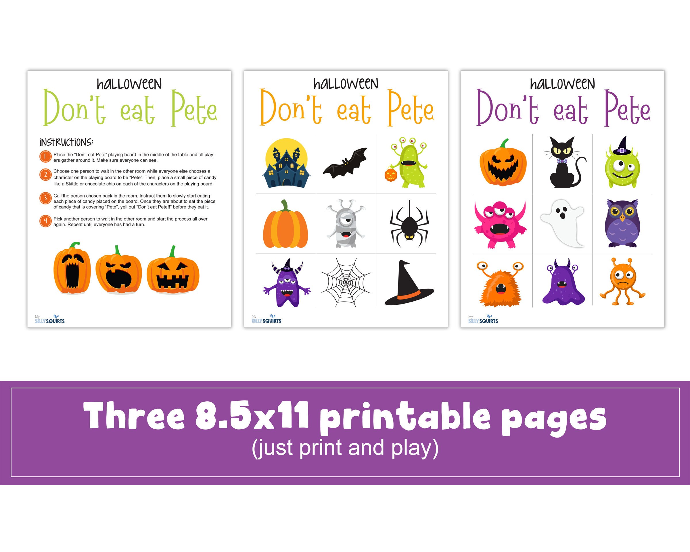 HALLOWEEN Party Game Don't Eat Pete Printable Kids School Classroom ...