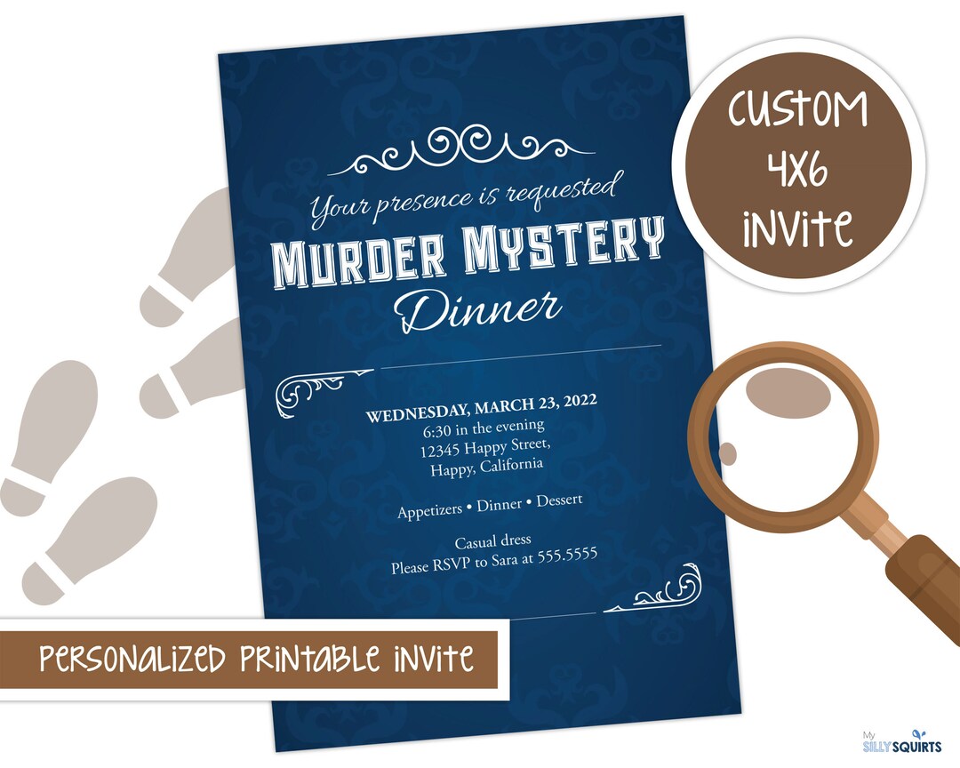 Murder Mystery Dinner Invitation, Halloween Party Invitation