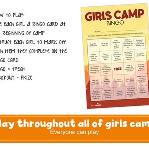 LDS Girls Camp BINGO, LDS Girls Camp Printable, Latter-day Saint Girls ...