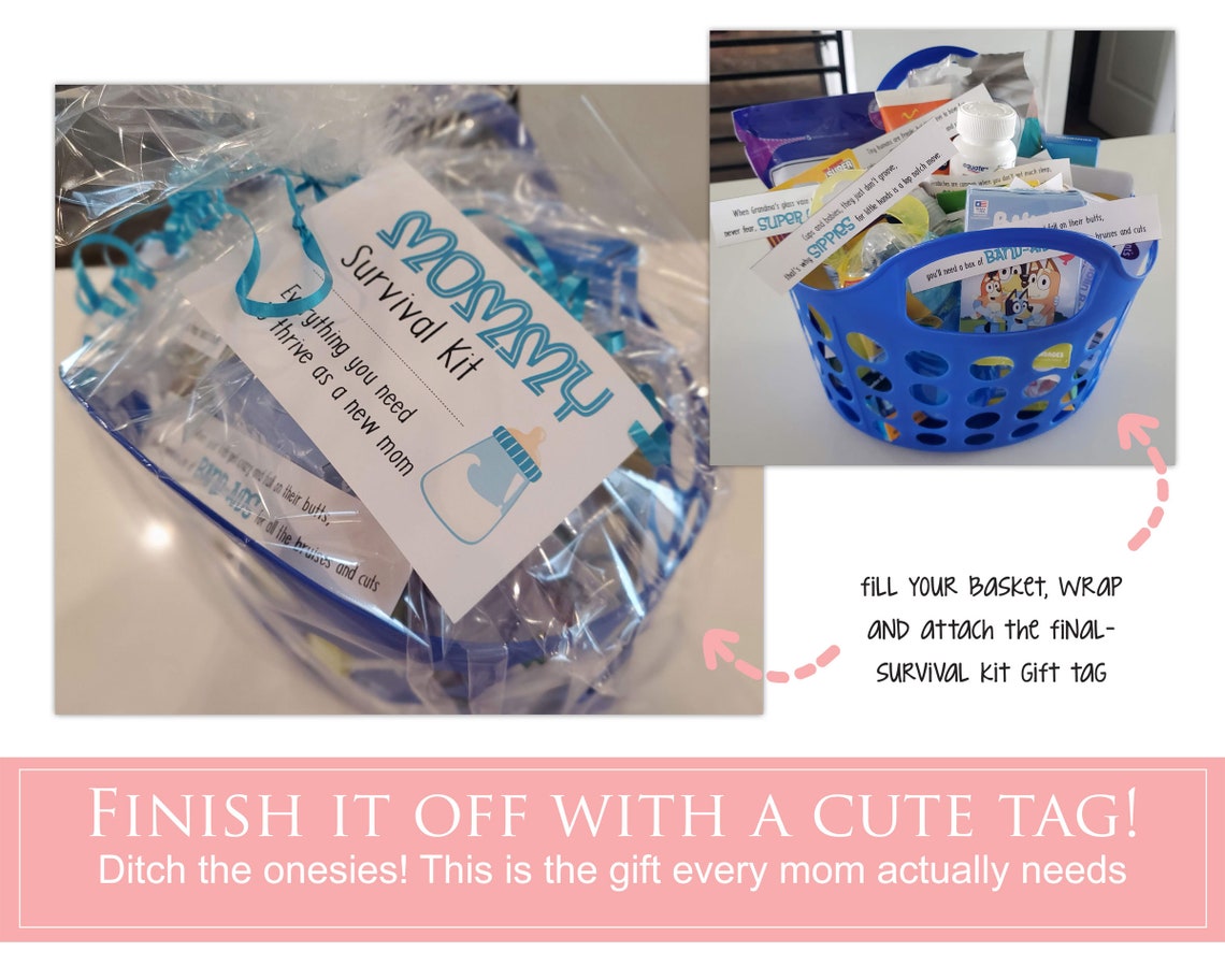 Mommy Survival Kit Baby Shower Basket Baby Shower Gift Baby Etsy