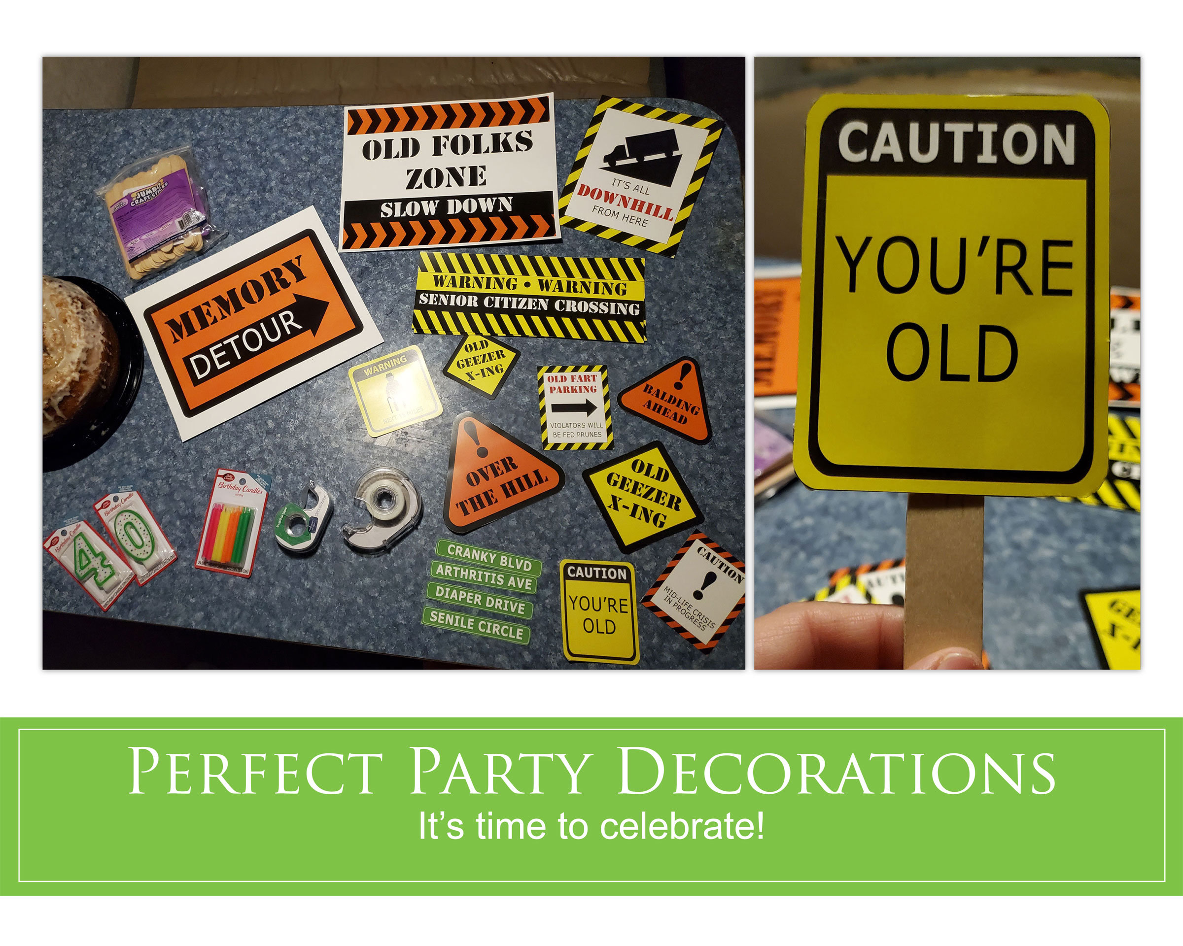 Over the Hill Printables Gag Gifts Over the Hill Party Signs Etsy