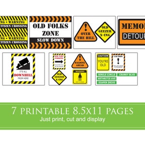 Over the Hill Printables; Gag Gifts; Over the Hill Party Signs Posters ...