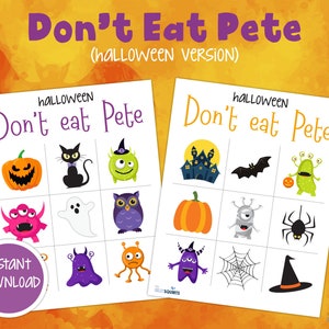 HALLOWEEN Party Game Don't Eat Pete Printable Kids School Classroom ...