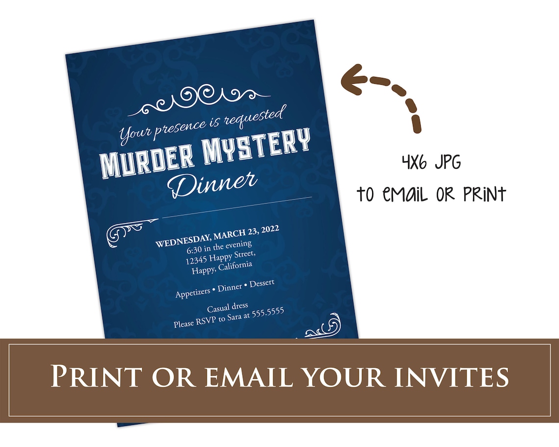Murder Mystery Dinner Invitation