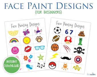 Beginner Face Painting Designs for kids (digital download)