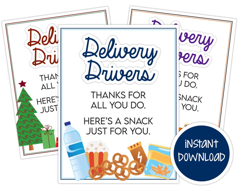 Lieferung Fahrer Danke-Schild: Saisonaler Snack-Poster Poster (PDF) Bild 1