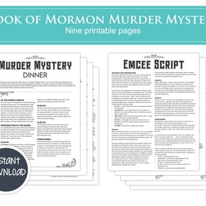 Book of Mormon Murder Mystery, Murder Mystery, LDS murder mystery, LDS Youth Activity