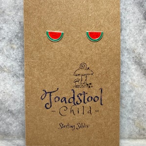 Sterling Silver - watermelon  studs/ earrings / kids jewelry / Childrens Jewelry / Childrens Earrings