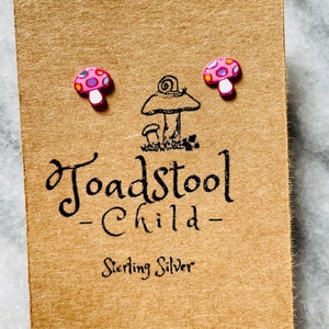 Sterling Silver - Toadstool studs/ earrings / kids jewelry / Childrens Jewelry / Childrens Earrings