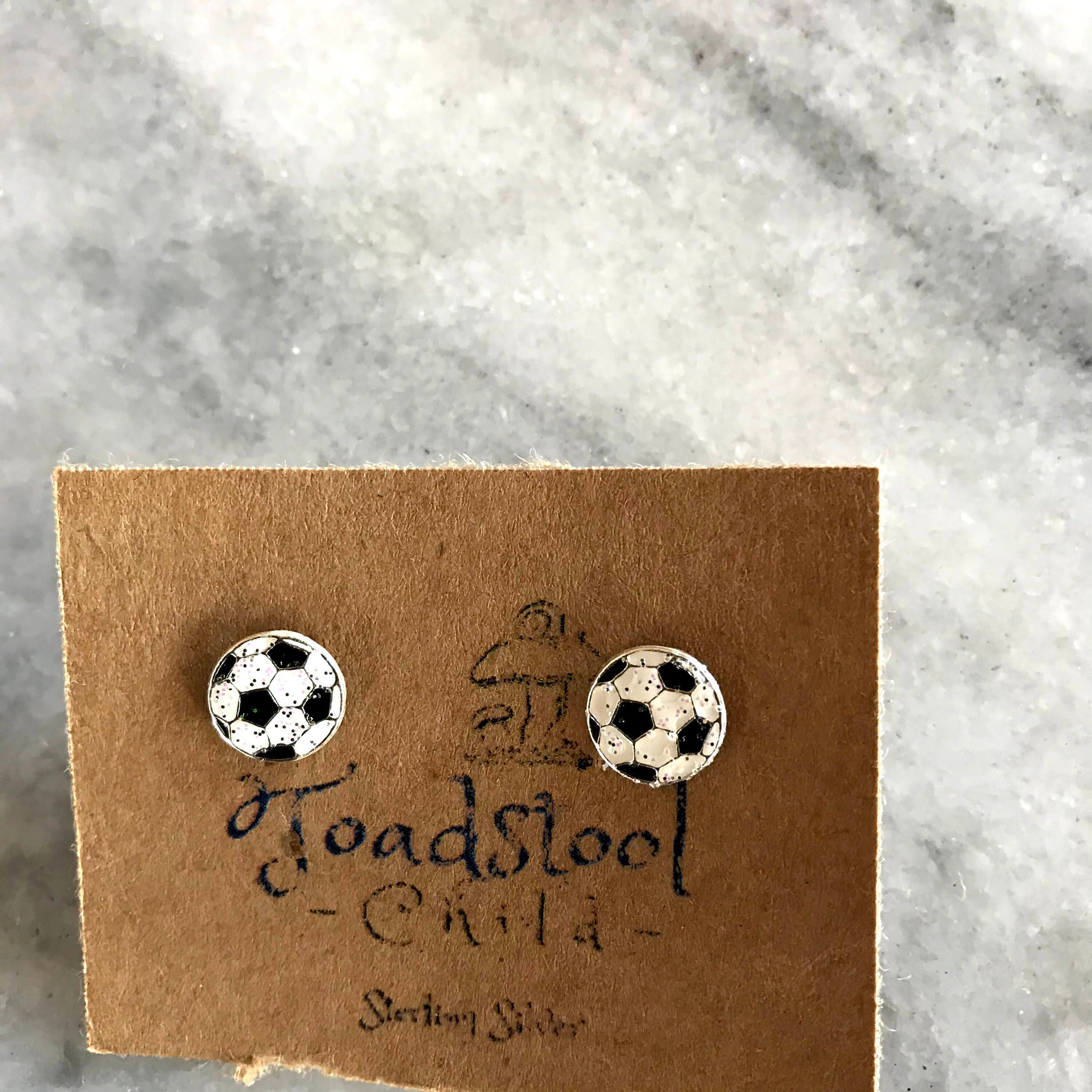 Sterling Silver Soccer Ball Studs/ Earrings / Kids Jewelry / Etsy