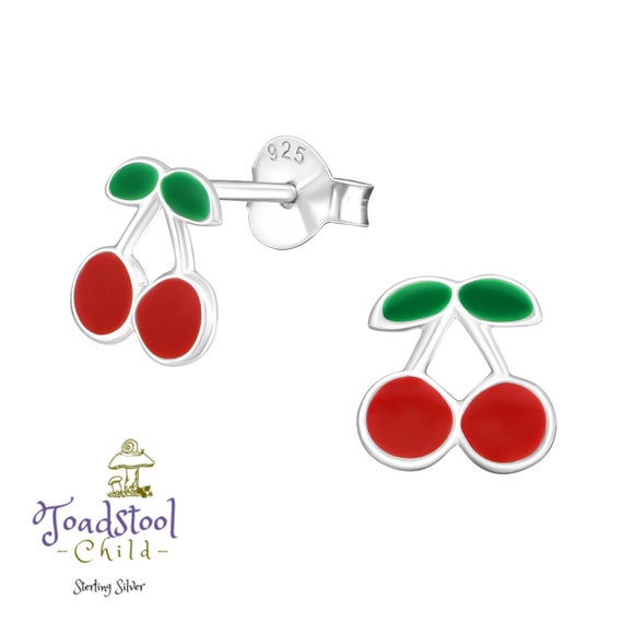 Layla Cherry Stud Earrings in Silver Layla Cherry Stud Earrings in Silver