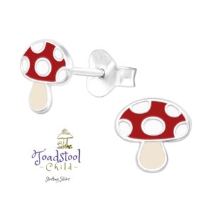 Sterling Silver mushroom studs/ earrings / kids jewelry / Childrens Jewelry / Childrens Earrings image 6