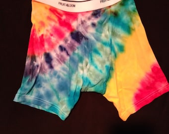 Tie Dye Men's Boxer Briefs/ Dark Rainbow