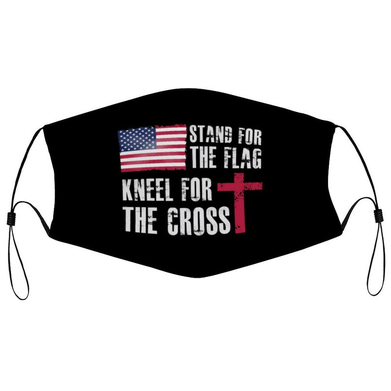 Stand Flag Kneel Cross Patriotic Veteran USA Cloth Face Mask 2 - Etsy
