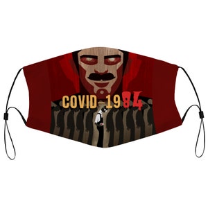 Orwell Covid-1984 Rebel Anti Cloth Face Mask 2 Replaceable Filters Dust Proof Covering Nose Wire Splint Soft Breathable Washable Polyester
