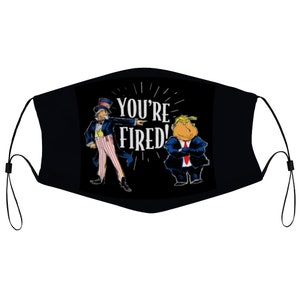 Donald Trump Vous êtes viré Oncle Sam Président Tissu Masque visage 2 Filtres remplaçables Filtres Antipoussière Couvrant nez Fil attelle respirable Lavable