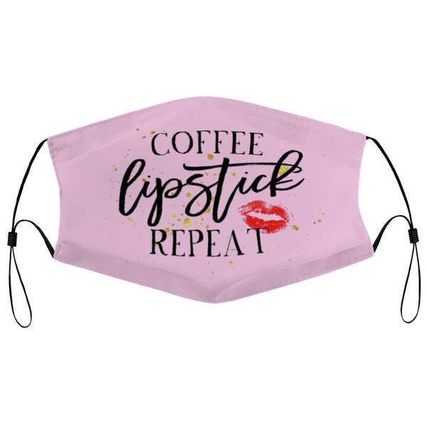 Coffee Lipstick Repeat Beautician Red Lips Makeup Artist Beauty Cloth Face Mask 2 Replaceable Filters Dust Proof Covering Nose Wire Splint