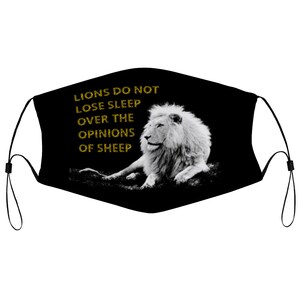 Lions Do Not Lose Sleep Over Opinions Sheep Rebel Anti Cloth Face Mask 2 Replaceable Filters Dust Proof Covering Nose Wire Splint Breathable