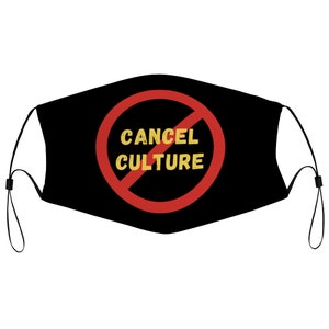 Stop Cancel Culture Protest Rebell antidemokratisch Kein Zensur Tuch Gesichtsmaske mit 2 austauschbaren Filter Staubschutz Abdeckung Nasendraht Splint