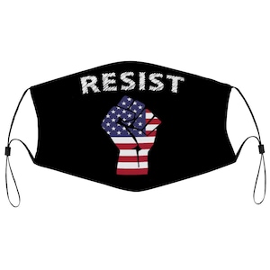 Résistez aux Etats-Unis Drapeau américain Protestation Rebelle Anti-Santé Mandat Masque facial en tissu 2 filtres remplaçables Couvrant anti-poussière Attelle de fil de nez
