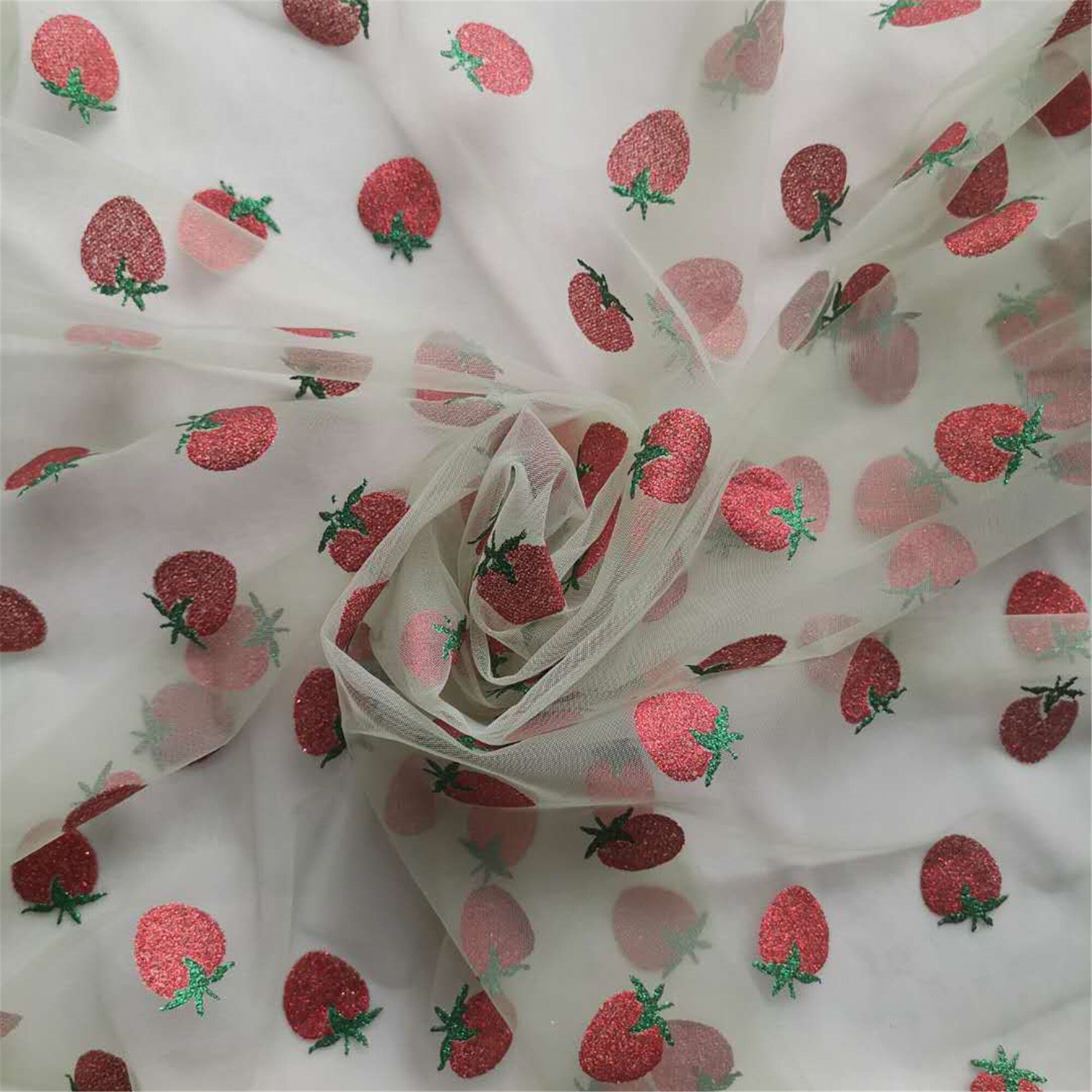 glitter strawberry tulle