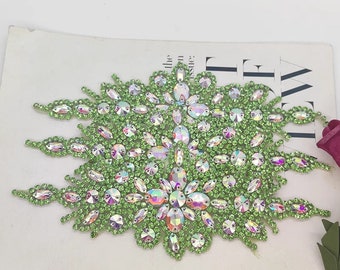 Rhinestone Sparkling Applique Crystal Appliques Diamante Patch Sash Belt DIY Iron Glue on Bridal Wedding Dress Belt Costumes Dress