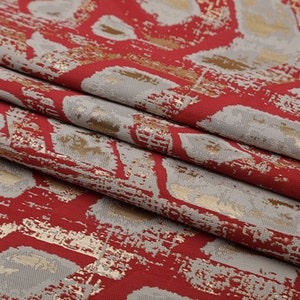 Bordado vintage Tela de estilo antiguo, tela geométrica Jacquard Tela brocado Material de poliéster para el diseño de trajes de traje de alta costura