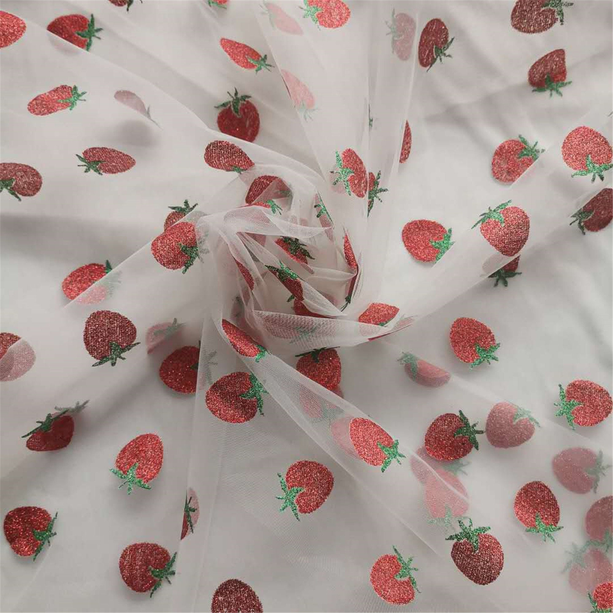 glitter strawberry tulle