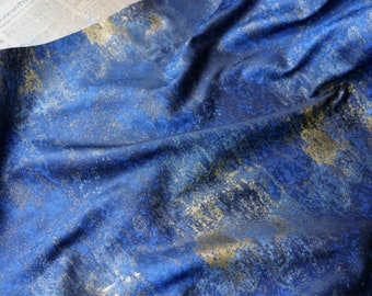Classic Dark Blue Fabric Jacquard Fabric Brocade Fabric polyester Material for Haute Couture Sewing, Crafts, DIY, Suits, Drapes, Apparel